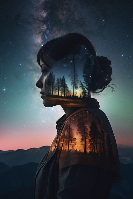 Free ai generated woman stars illustration