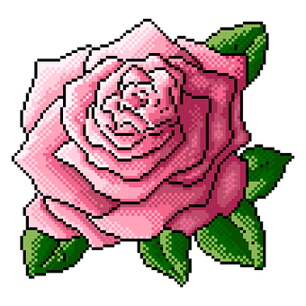 Lyserød, Pixel Kunst, Rose, Blomst