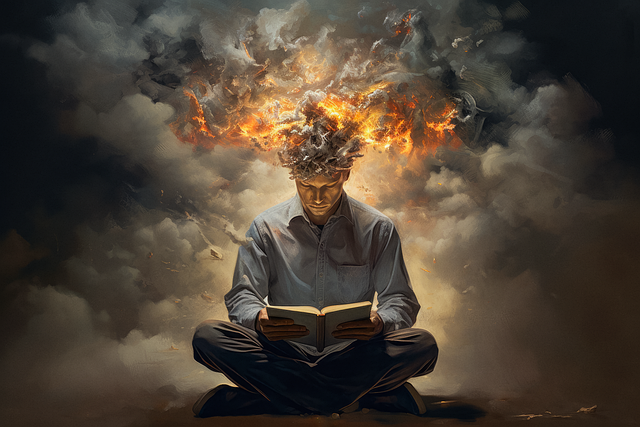 Download free HD stock image of Ai Generated Reading Free ai generated reading thinking illustration