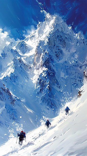Free alpine snow adventure illustration