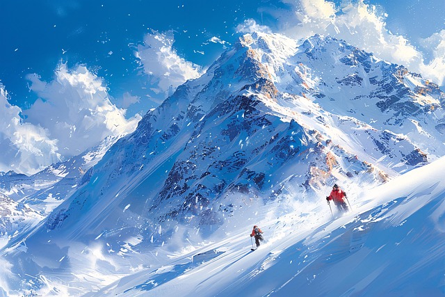 Free alpine snow adventure illustration