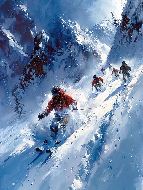 Free alpine snow adventure illustration