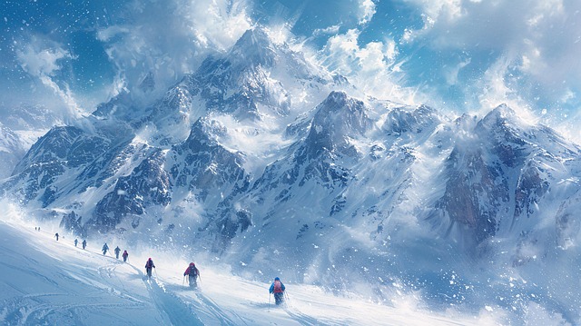 Free alpine snow adventure illustration
