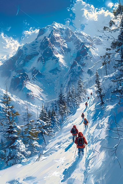 Free alpine snow adventure illustration