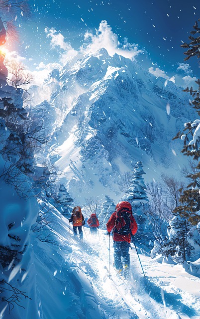Free alpine snow adventure illustration