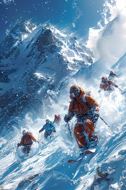 Free alpine snow adventure illustration
