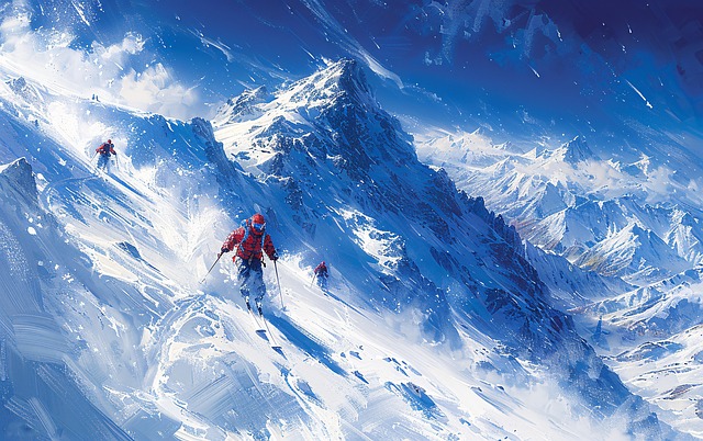 Free alpine snow adventure illustration