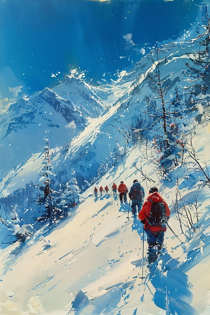 Free alpine snow adventure illustration