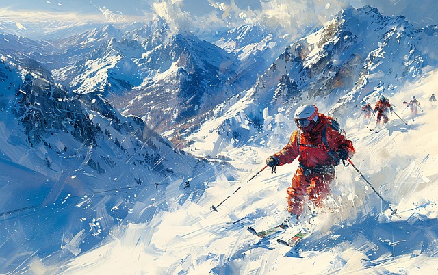 Free alpine snow adventure illustration
