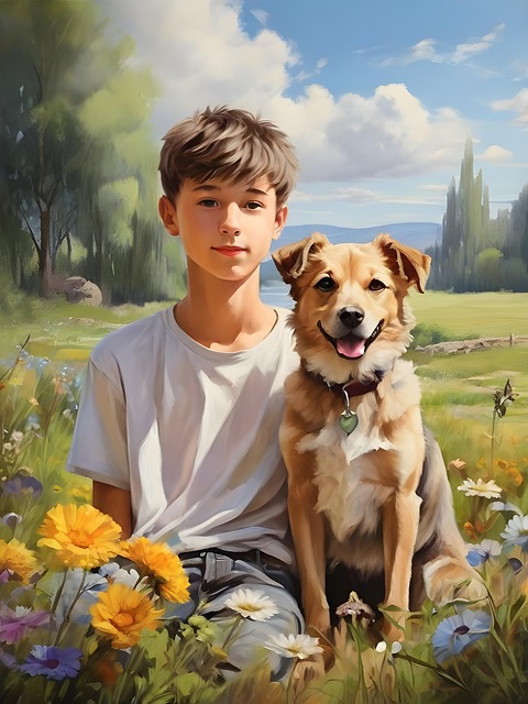 Free ai generated animal boy illustration