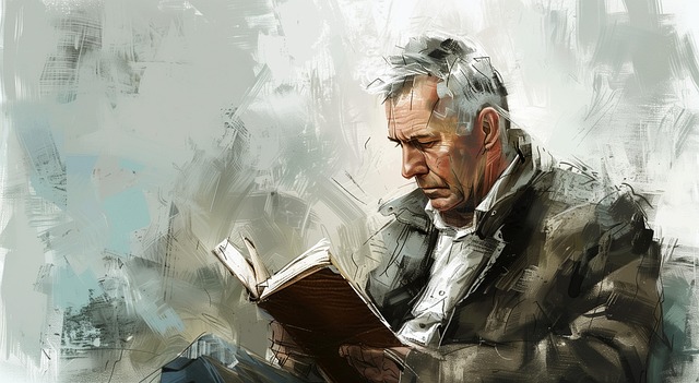 Free reading concentration man illustration