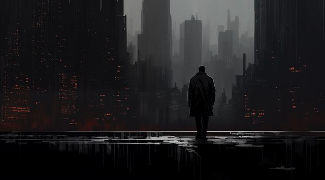 Free ai generated silhouette solitude illustration