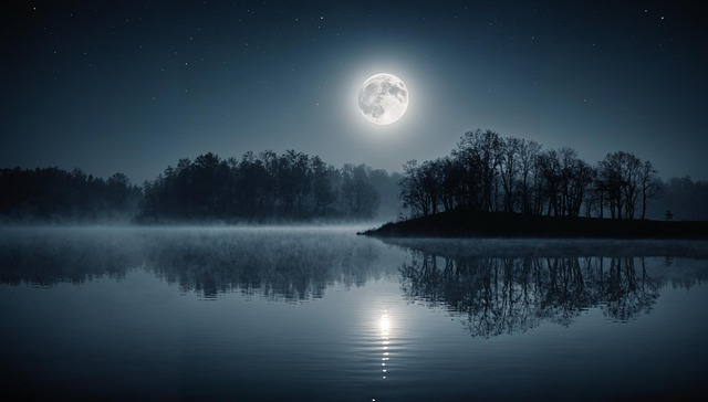 Free ai generated lake foggy illustration