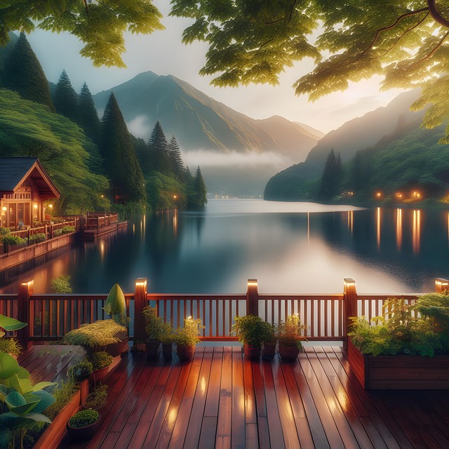 Free ai generated terrace lake illustration