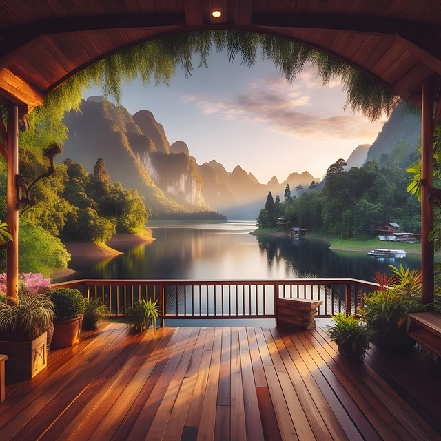 Free ai generated terrace lake illustration