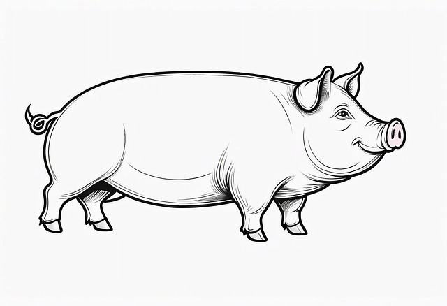 Free ai generated pig pork illustration