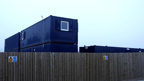 Konstruktion, Büro, Container, Logistik