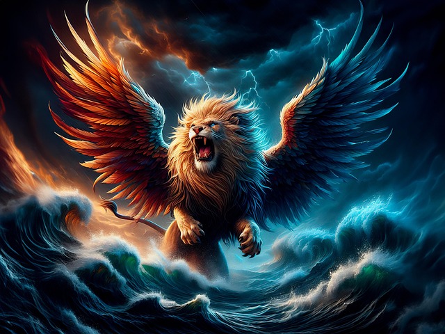 Download free HD stock image of Ai Generated Lion Free ai generated lion griffin illustration
