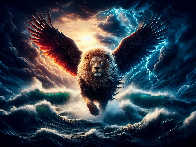 Download free HD stock image of Ai Generated Lion Free ai generated lion griffin illustration