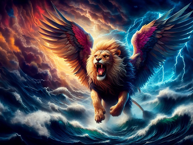 Download free HD stock image of Ai Generated Lion Free ai generated lion griffin illustration