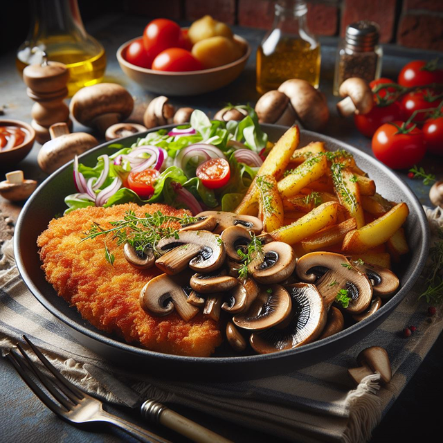 Free ai generated pork schnitzel illustration