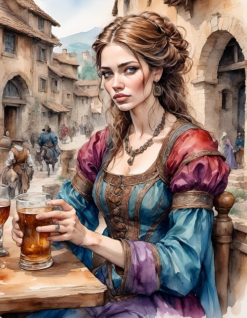 Free ai generated woman medieval illustration