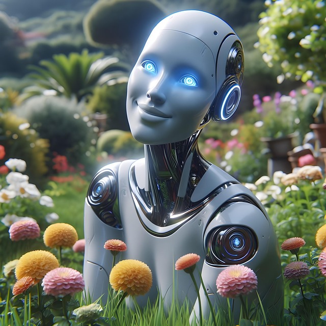 Free ai generated robot nature illustration