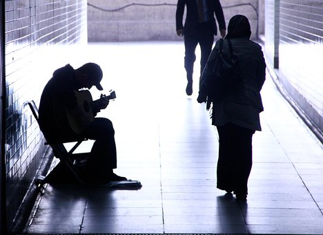 Londres, Túnel, Músico, Guitarrista