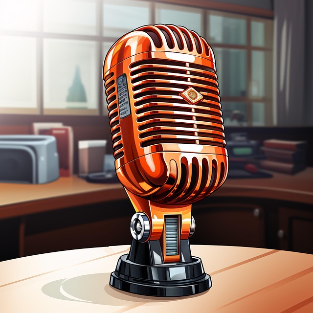 Free ai generated microphone podcast illustration