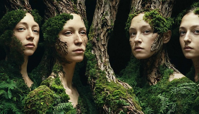 Free ai generated trees forest illustration