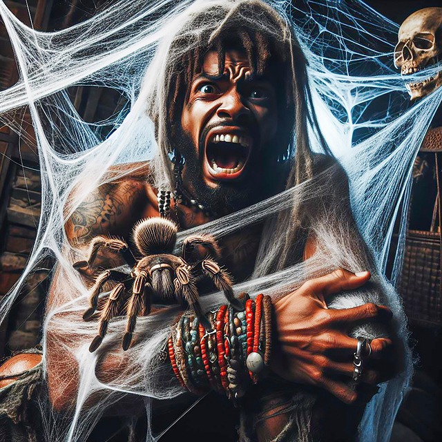Free ai generated man spider illustration