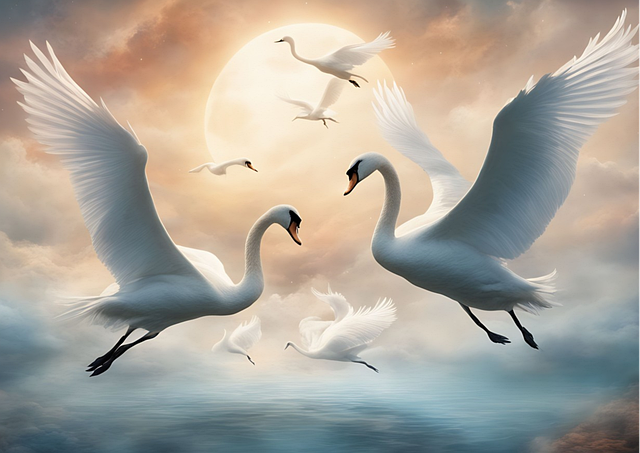 Naturaleza, Aves, Cisnes, Volador