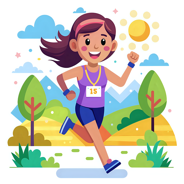 Free ai generated young woman run illustration