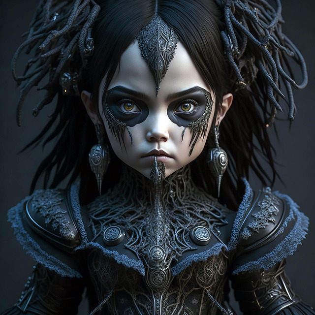 Free bambina gotico terrore illustration
