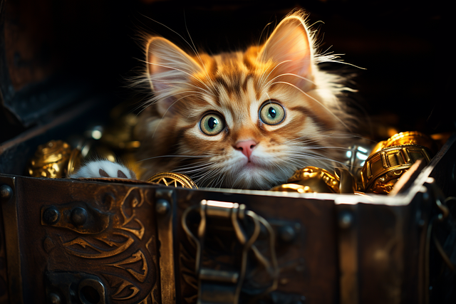 Free ai generated kitten chest illustration
