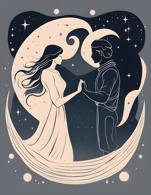 Free scorpio woman pisces man love illustration