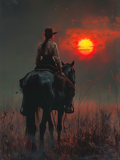 Free woman rider cowboy illustration