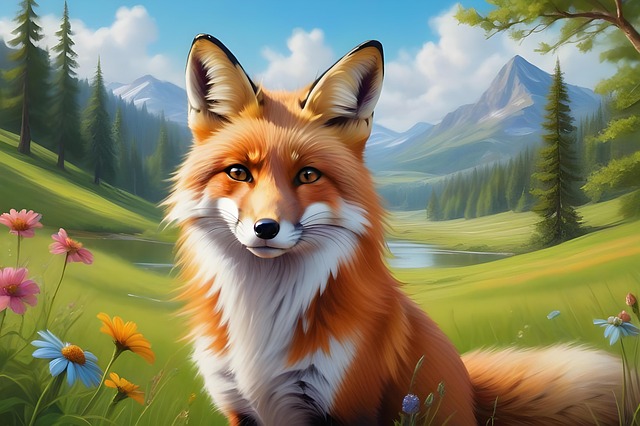 Free ai generated fox nature illustration