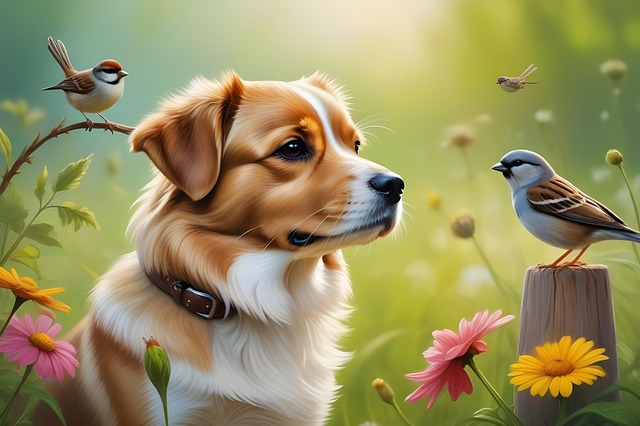 Free ai generated dog animal illustration