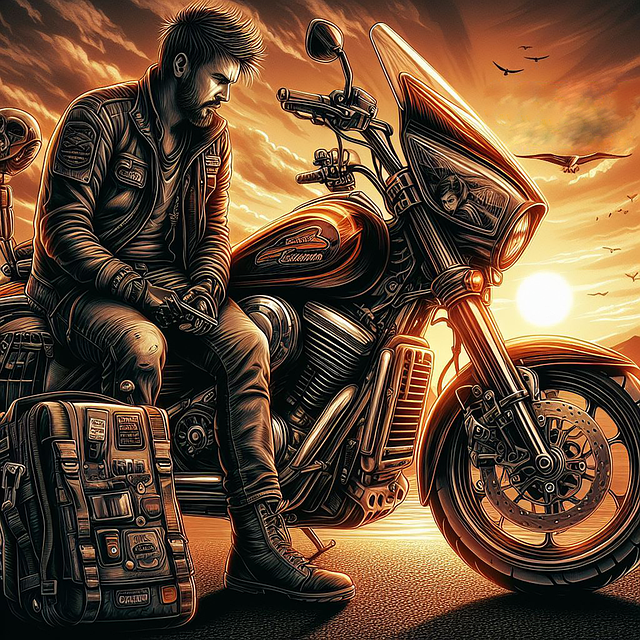 Free ai generated motorcycle chopper illustration