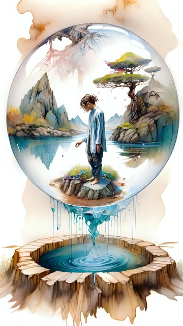 Free surreal fantasy water illustration