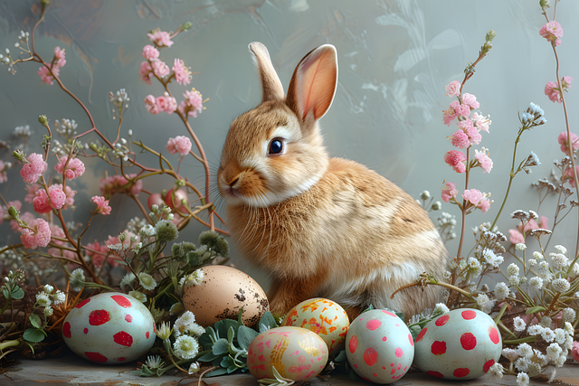 Download free HD stock image of Bunny Rabbit Free bunny rabbit eggs illustration