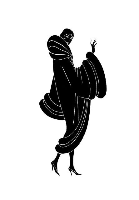 Silhuett, Dame, Elegant, Pelskåpe