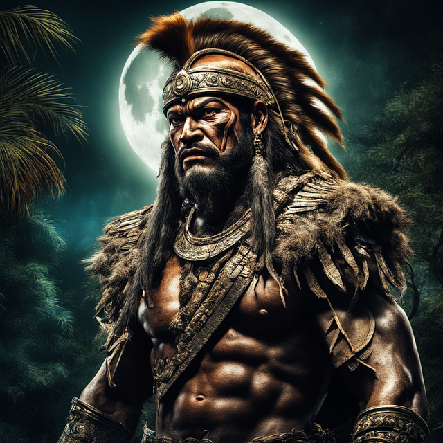 Free warrior god jungle illustration