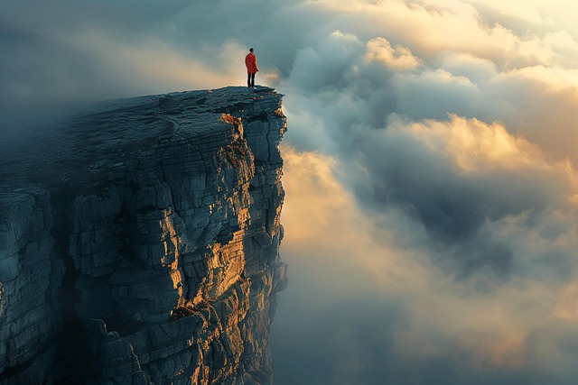 Download free HD stock image of Ai Generated Cliff Free ai generated cliff clouds illustration