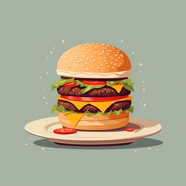 Free ai generated burger cartoon illustration