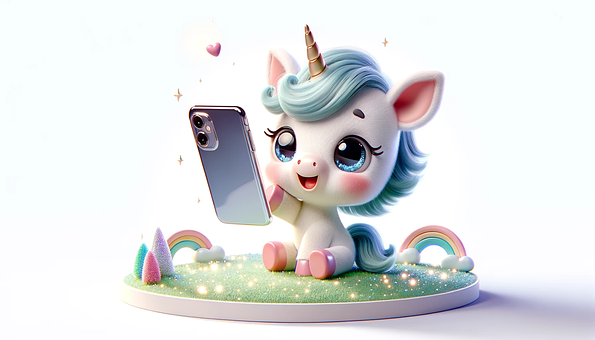 Free Unicorn Selfie illustration and picture