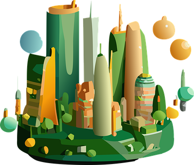 Free City Cartoon City illustration and picture
