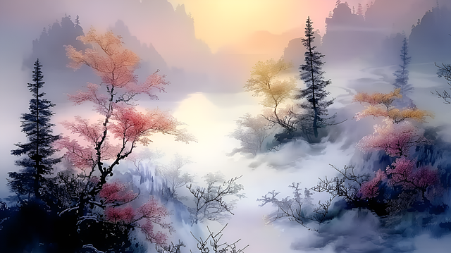 Cuadro, Acuarela, Naturaleza, Primavera