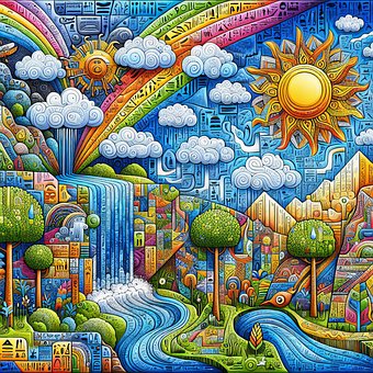 Free Ai Generated Waterfall illustration and picture